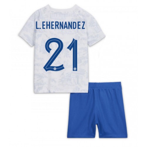 Francuska Lucas Hernandez #21 Gostujuci Dres za djecu SP 2022 Kratak Rukav (+ Kratke hlače)
